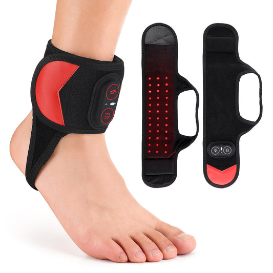 QJ™   36 LED Beads Ankle Massager 660 850nm Red Light Far Infrared Heating Vibration Bracelet for Foot Pain Relief