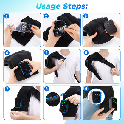 QJ™ Private Model Graphene Electric Heating Shoulder Pad APP Wireless Control Detachable Hot Compress Massage Shoulder Massager