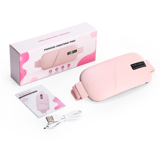 QJ™ USB Rechargeable Menstrual Heating Belt, Menstrual Pain Relief Device, Heating and Vibration Massage Belt
