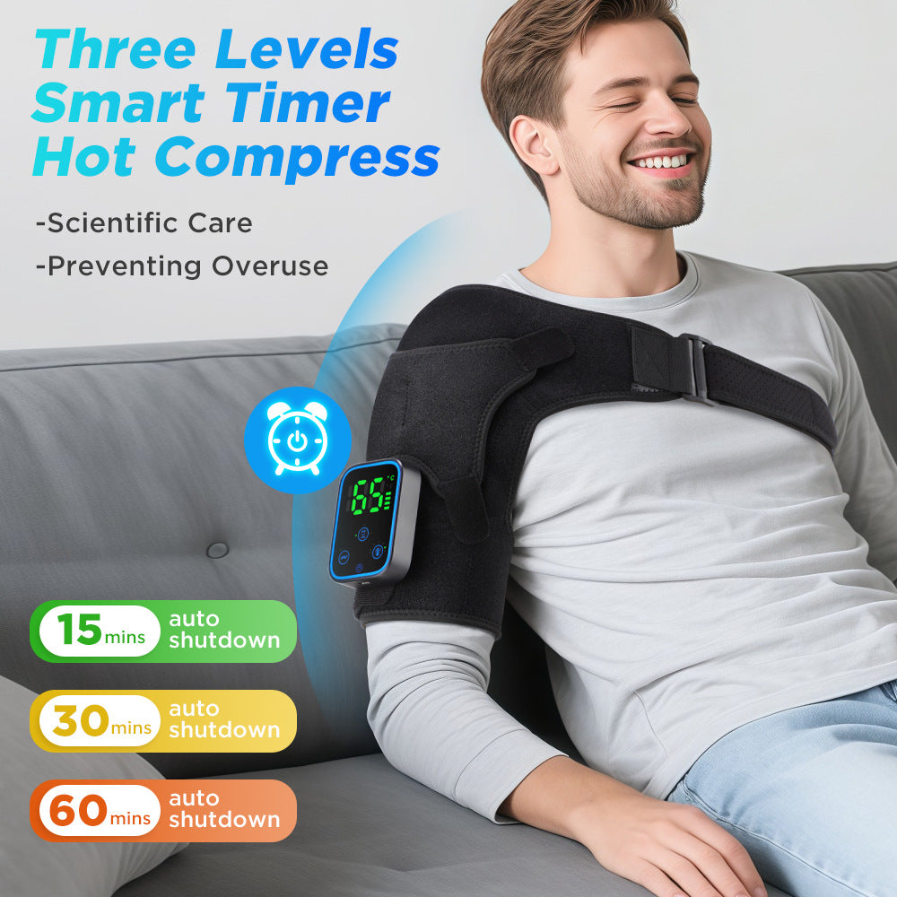 QJ™ Private Model Graphene Electric Heating Shoulder Pad APP Wireless Control Detachable Hot Compress Massage Shoulder Massager
