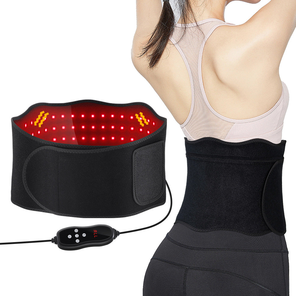 QJ™ Heating Vibration Massage Red Light Belt 660nm Relieve Muscle Fatigue Waist Support Belt 850nm Near Infrared Therapy