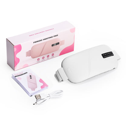 QJ™ USB Rechargeable Menstrual Heating Belt, Menstrual Pain Relief Device, Heating and Vibration Massage Belt
