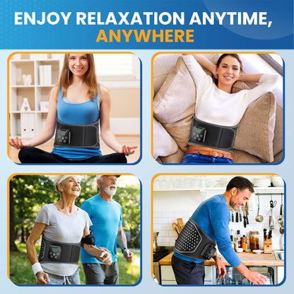 QJ™ Waist Massager Air Pressure Massager Wireless Hot Compress Physiotherapy Soothe Pain Airbag Massage Waist Support Belt