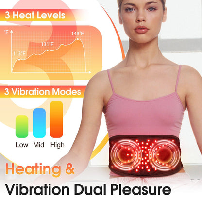 QJ™ New Red Light Therapy Massage Waist Belt Leg Belt Wireless Charging Heating Warm Palace Belt Hot Compress Waist Support Device