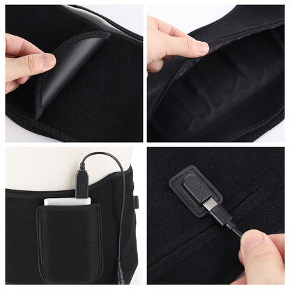 QJ™ Heating Vibration Massage Red Light Belt 660nm Relieve Muscle Fatigue Waist Support Belt 850nm Near Infrared Therapy