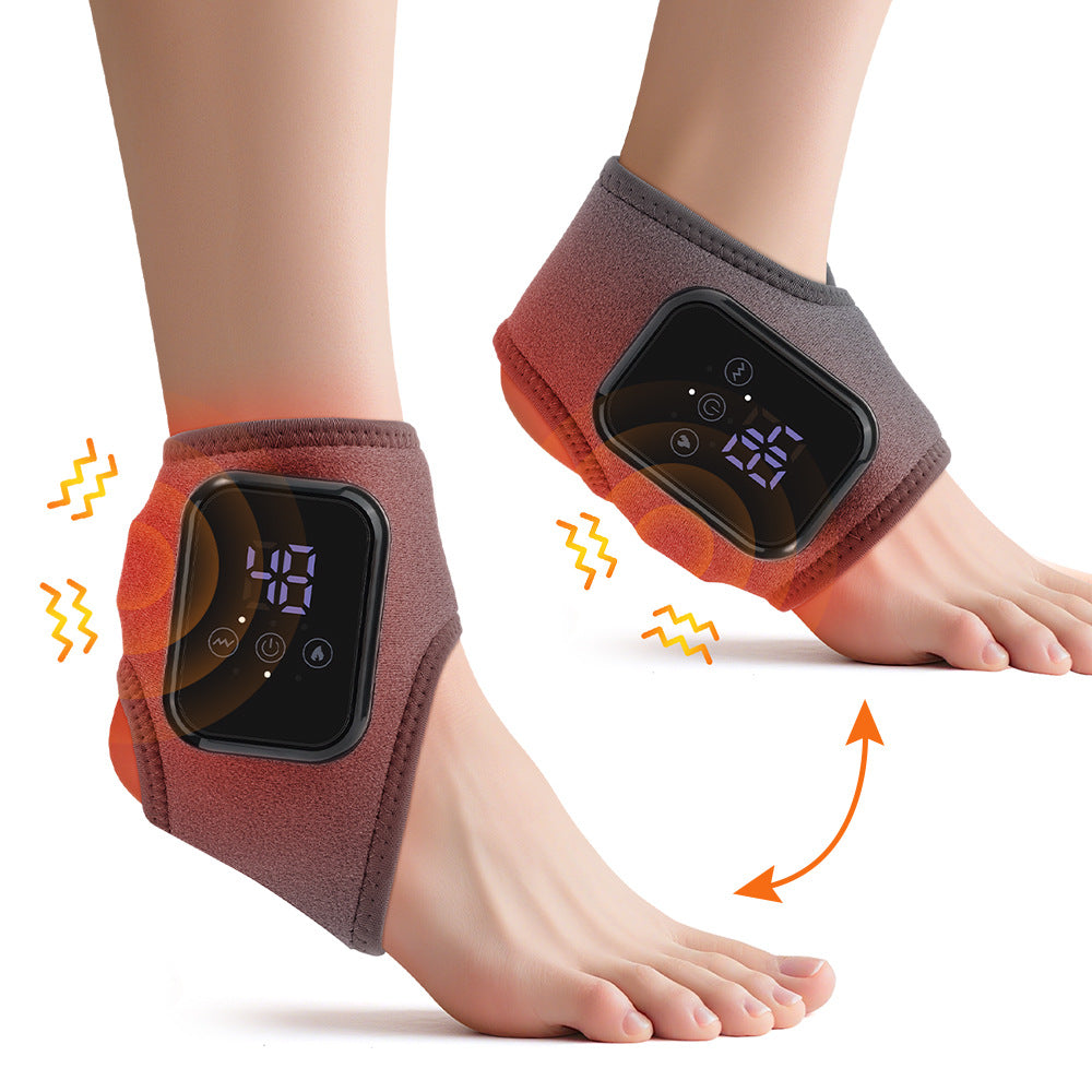 QJ™ New Electric Heated Ankle Rechargeable Vibration Massage Heat Therapy Ankle Joint Physiotherapy Device Ankle Heat Therapy Massage