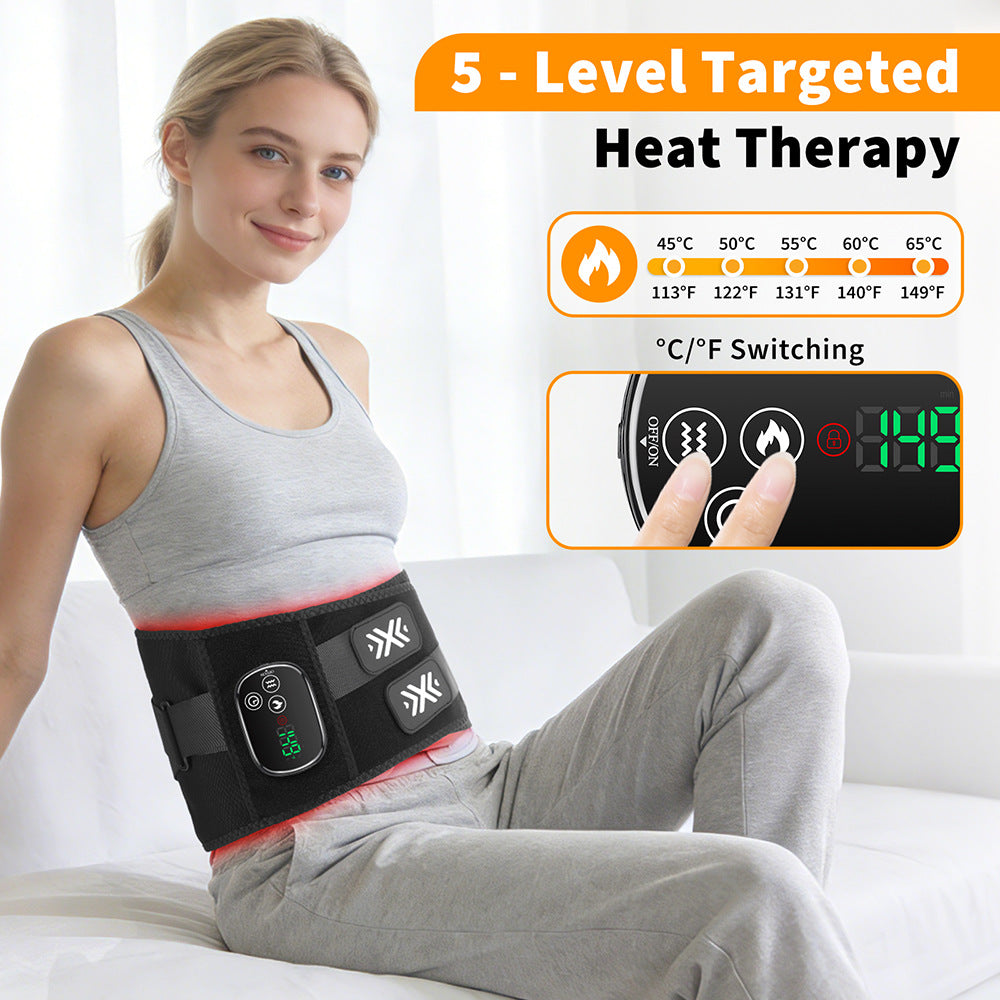 QJ™ Wireless Waist Massager Electric Heating Massage Hot Compress Support Waist Belt Intelligent Timing Waist Belt