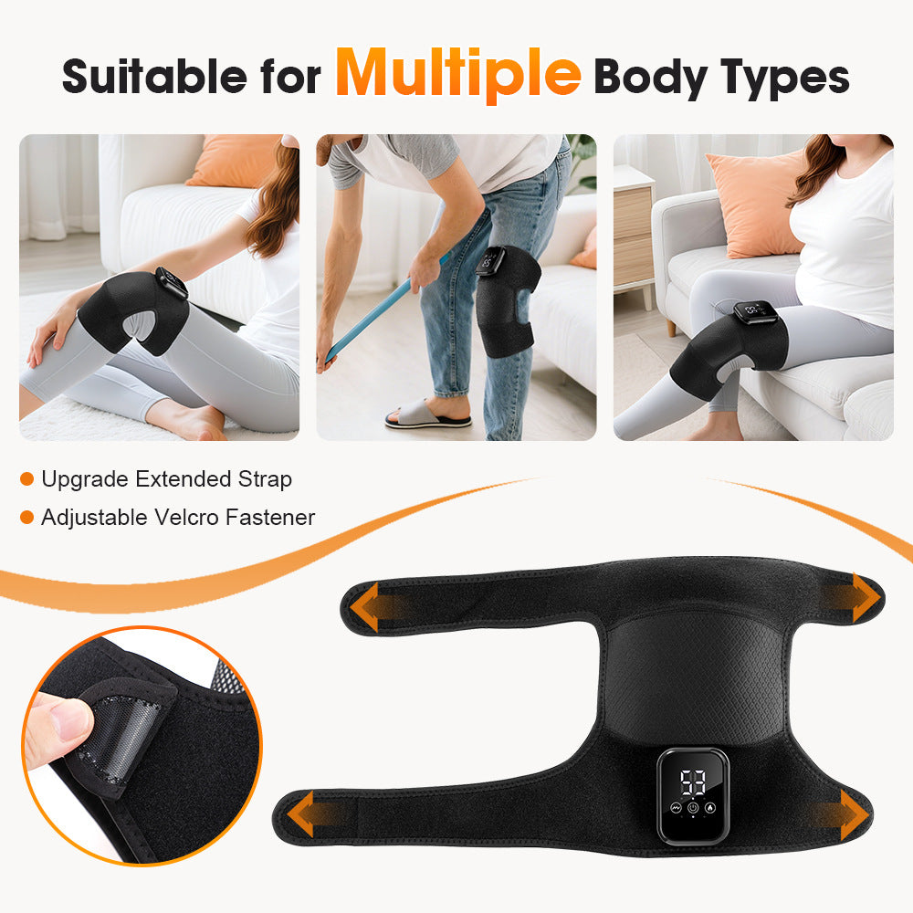 QJ™ Electric Heating Massage Knee Pads Three-Speed Extended Version Knee Pads USB Rechargeable Smart Timed Heating Knee Pads
