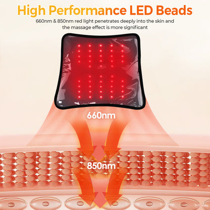 QJ™ New Multifunctional Red Light Therapy Belt Heating Massage Leg Knee LED Infrared Light Therapy Pad Wireless Model