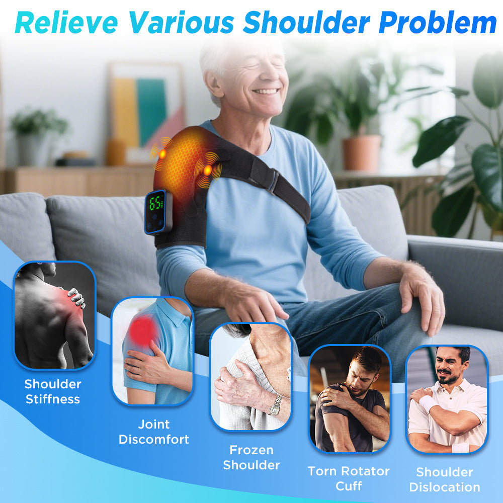 QJ™ Private Model Graphene Electric Heating Shoulder Pad APP Wireless Control Detachable Hot Compress Massage Shoulder Massager