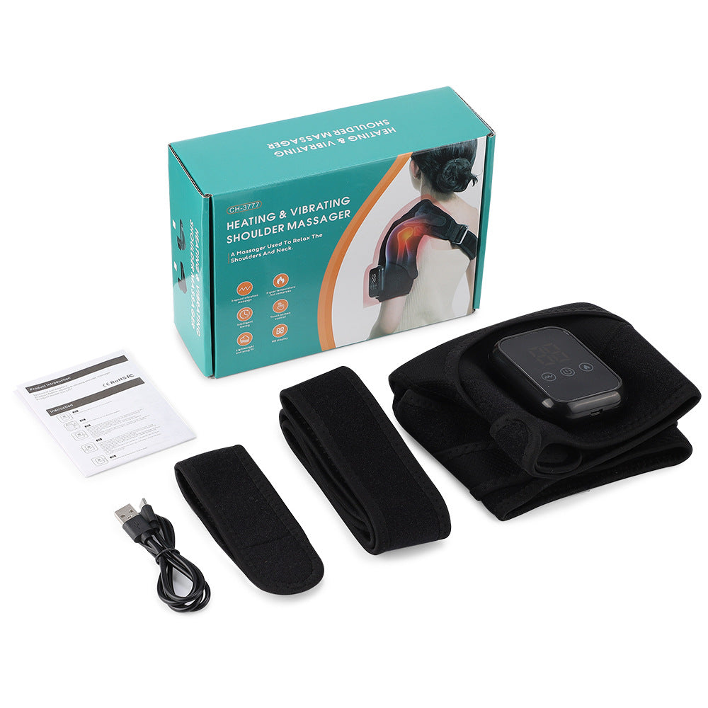 QJ™ Heated Shoulder Brace USB Rechargeable Middle-Aged and Elderly Joint Physiotherapy Instrument Three-Stage Hot Compress Shoulder Massager