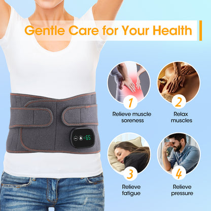 QJ™ Intelligent Red Light Heating Massage Waist Belt Lumbar Traction Device Heat Therapy Waist Belt Elderly Waist Support Belt Customizable