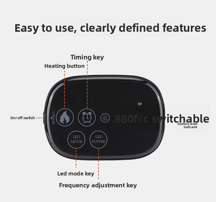 QJ™ New LED Red Light Elastic Waist Support Wireless Touch Timer Heating Red Light Therapy Warm Uterus Waist Belt