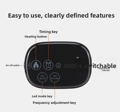 QJ™ New LED Red Light Elastic Waist Support Wireless Touch Timer Heating Red Light Therapy Warm Uterus Waist Belt