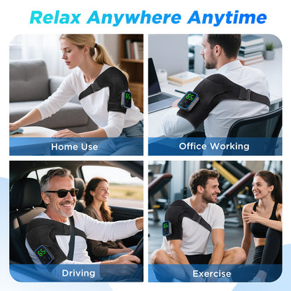 QJ™ Private Model Graphene Electric Heating Shoulder Pad APP Wireless Control Detachable Hot Compress Massage Shoulder Massager