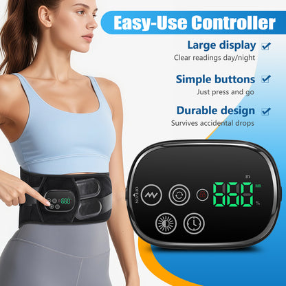 QJ™ Vibration Massage Support Elastic Waist Belt 48 Infrared 660850 Heat Therapy Red Light Waist Belt Physiotherapy