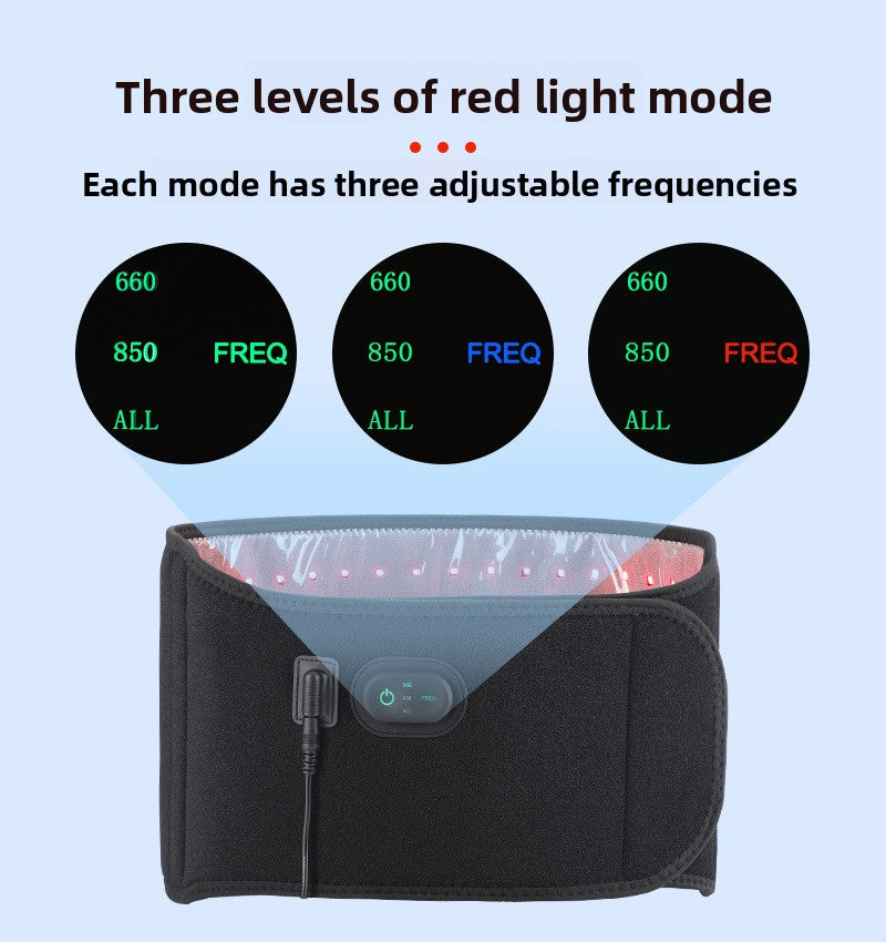 QJ™ LED Red Light Therapy Heating Waist Belt Electric Heating Infrared Heat Therapy Waist Belt Warm Direct Insertion Red Light Waist Support Belt