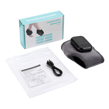 QJ™ New Electric Heated Ankle Rechargeable Vibration Massage Heat Therapy Ankle Joint Physiotherapy Device Ankle Heat Therapy Massage