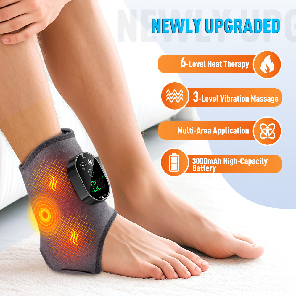 QJ™ Hot Compress Vibration Foot Massage Electric Heating Ankle Rechargeable Multifunctional Joint Ankle Support Massager
