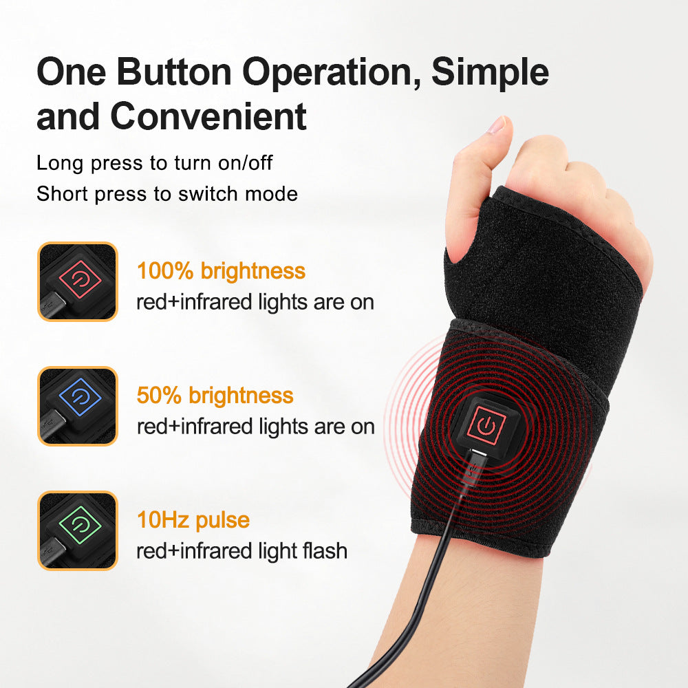 Hot Selling QJ™ 48 LED Red Light Therapy Wrap with Smart Timing Adjustable Heat Wrist Support 660nm 850nm Pain Relief