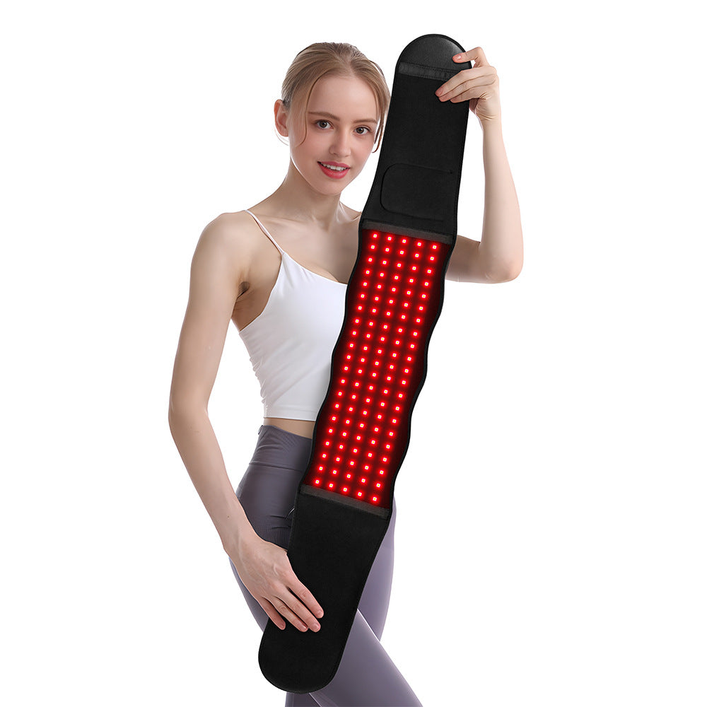 QJ™ Heating Vibration Massage Red Light Belt 660nm Relieve Muscle Fatigue Waist Support Belt 850nm Near Infrared Therapy