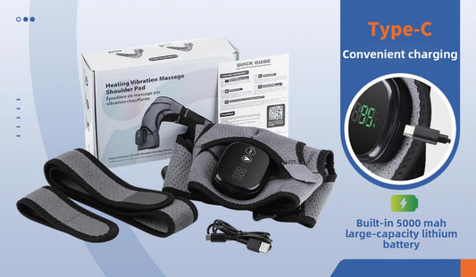 QJ™ Electric Heating Shoulder Brace for Shoulder Pain Relief, Shoulder Periarthritis, Heat Therapy, Shoulder Warmth, Sleep Vibration Massage, Heating Shoulder Brace