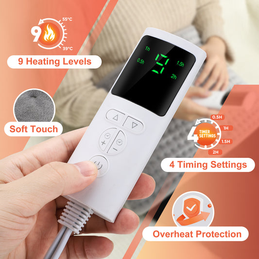 QJ™ Upgraded Waist Support Belt with Heating, 9-Level Temperature Adjustment, 4-Level Fixed Heating Pad, Multi-Functional Heating Pad, Physiotherapy Electric Blanket