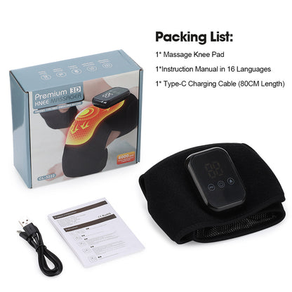 QJ™ Electric Heating Massage Knee Pads Three-Speed Extended Version Knee Pads USB Rechargeable Smart Timed Heating Knee Pads