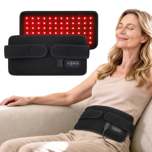 QJ™ 72-Piece 3-Core Red Light Therapy Lamp Board 660/850 Infrared Smart Timer Waist Support Belt