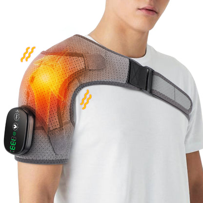 QJ™ Electric Heating Shoulder Brace for Shoulder Pain Relief, Shoulder Periarthritis, Heat Therapy, Shoulder Warmth, Sleep Vibration Massage, Heating Shoulder Brace