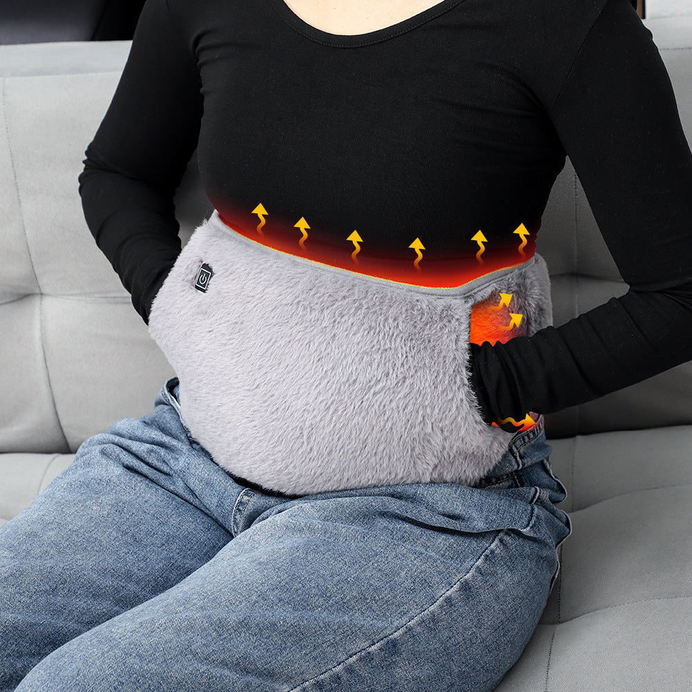 QJ™ USB Electric Heating Waist Belt, Hand Warmer, Waist and Stomach Warmer, Plush Belt, Dormitory Winter Cold Protection, Hand Warmer