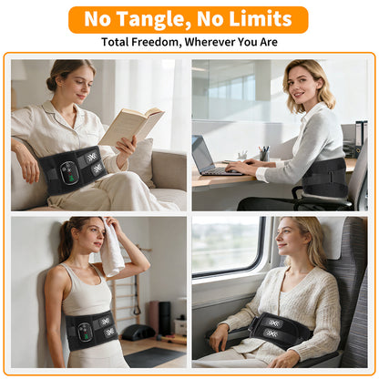 QJ™ Wireless Waist Massager Electric Heating Massage Hot Compress Support Waist Belt Intelligent Timing Waist Belt