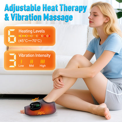 QJ™ Hot Compress Vibration Foot Massage Electric Heating Ankle Rechargeable Multifunctional Joint Ankle Support Massager