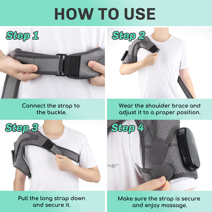 QJ™ Electric Heating Shoulder Brace for Shoulder Pain Relief, Shoulder Periarthritis, Heat Therapy, Shoulder Warmth, Sleep Vibration Massage, Heating Shoulder Brace