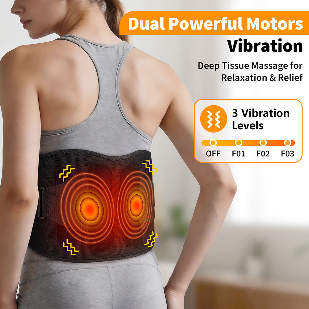 QJ™ Wireless Waist Massager Electric Heating Massage Hot Compress Support Waist Belt Intelligent Timing Waist Belt