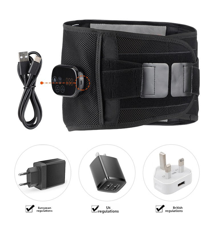 QJ™ New LED Red Light Elastic Waist Support Wireless Touch Timer Heating Red Light Therapy Warm Uterus Waist Belt