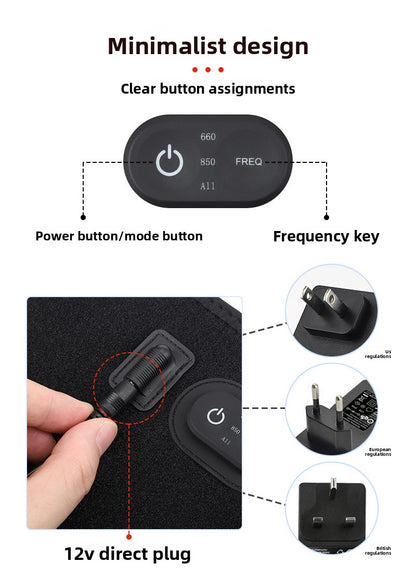 QJ™ LED Red Light Therapy Heating Waist Belt Electric Heating Infrared Heat Therapy Waist Belt Warm Direct Insertion Red Light Waist Support Belt
