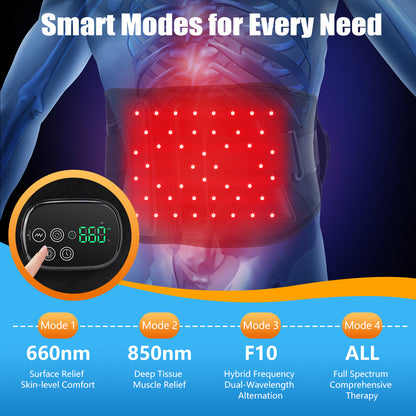 QJ™ Vibration Massage Support Elastic Waist Belt 48 Infrared 660850 Heat Therapy Red Light Waist Belt Physiotherapy