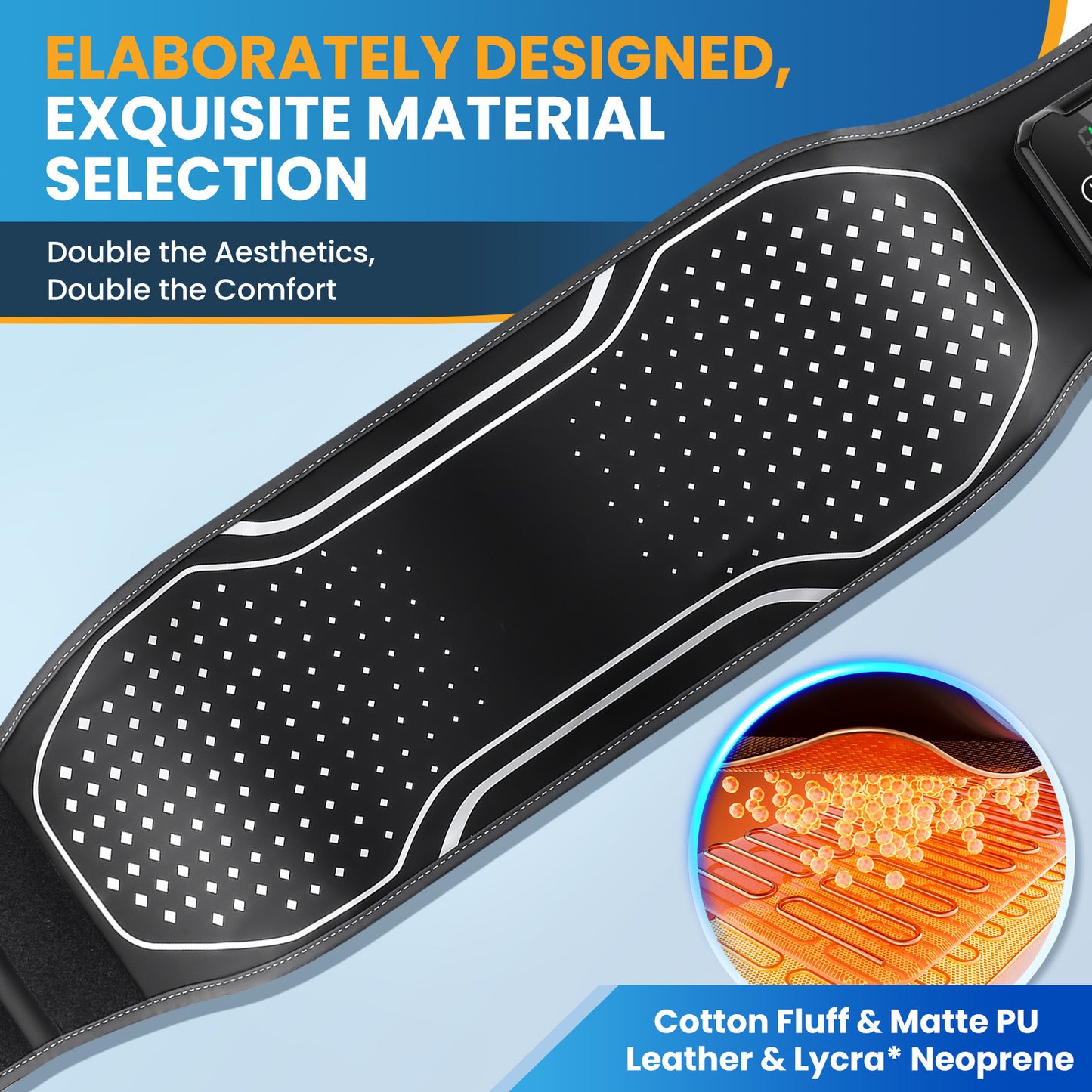 QJ™ Waist Massager Air Pressure Massager Wireless Hot Compress Physiotherapy Soothe Pain Airbag Massage Waist Support Belt