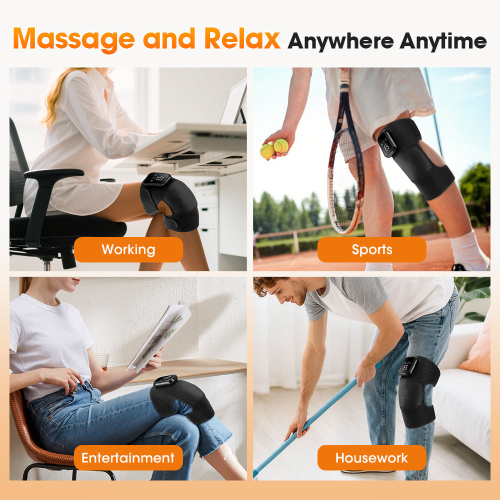 QJ™ Electric Heating Massage Knee Pads Three-Speed Extended Version Knee Pads USB Rechargeable Smart Timed Heating Knee Pads