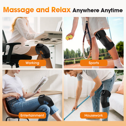 QJ™ Electric Heating Massage Knee Pads Three-Speed Extended Version Knee Pads USB Rechargeable Smart Timed Heating Knee Pads