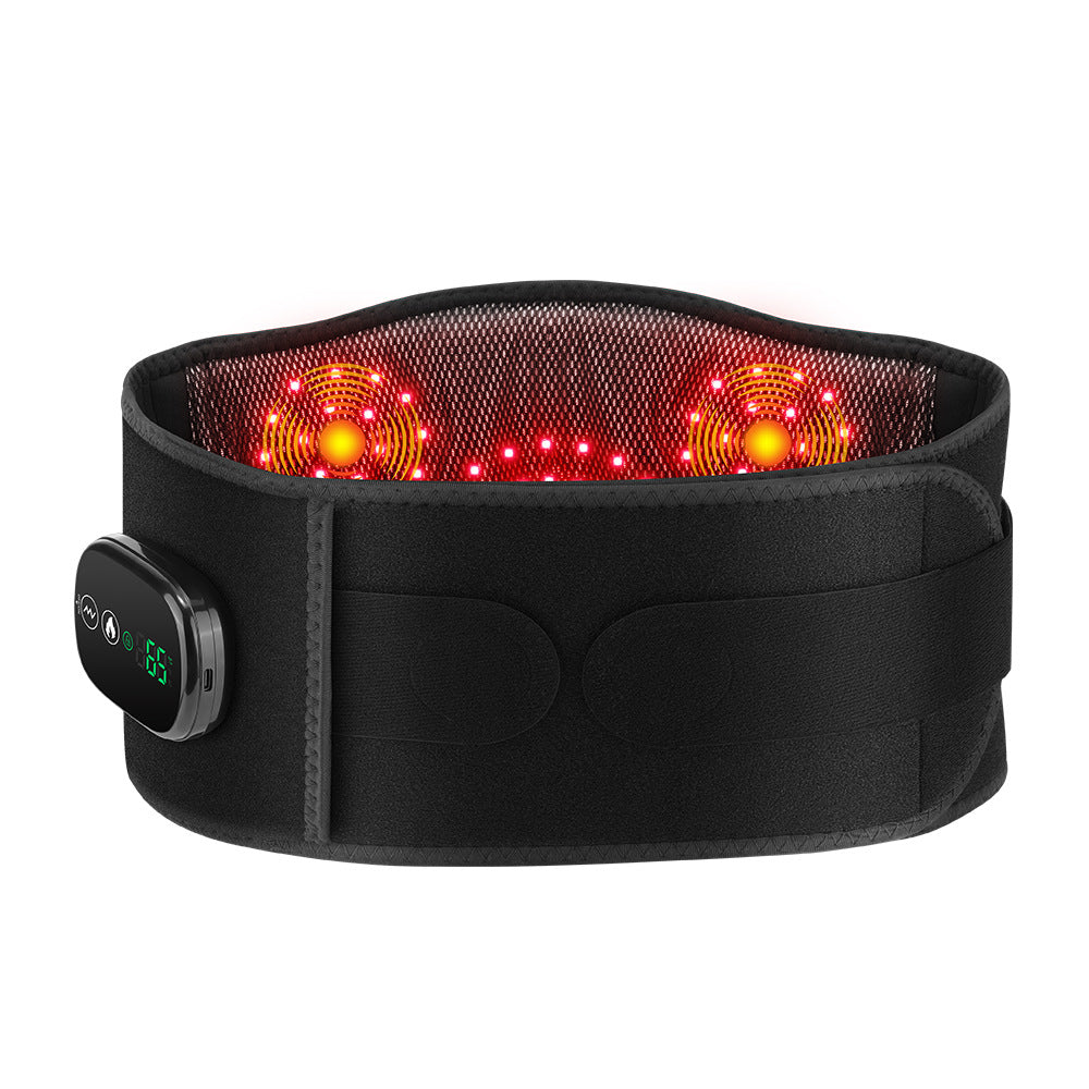 QJ™ Red Light Therapy Heating Massager Belt for Lower Back Pain Relief, Infrared Waist Support with Adjustable Strap