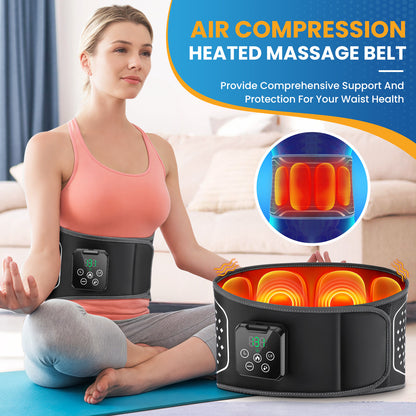 QJ™ Waist Massager Air Pressure Massager Wireless Hot Compress Physiotherapy Soothe Pain Airbag Massage Waist Support Belt