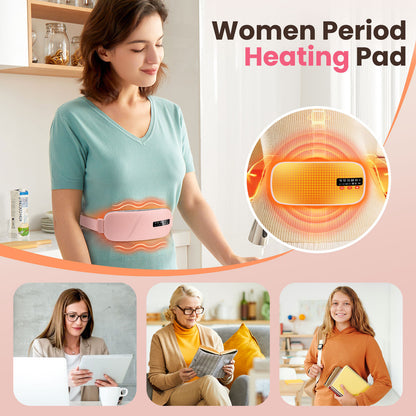 QJ™ USB Rechargeable Menstrual Heating Belt, Menstrual Pain Relief Device, Heating and Vibration Massage Belt