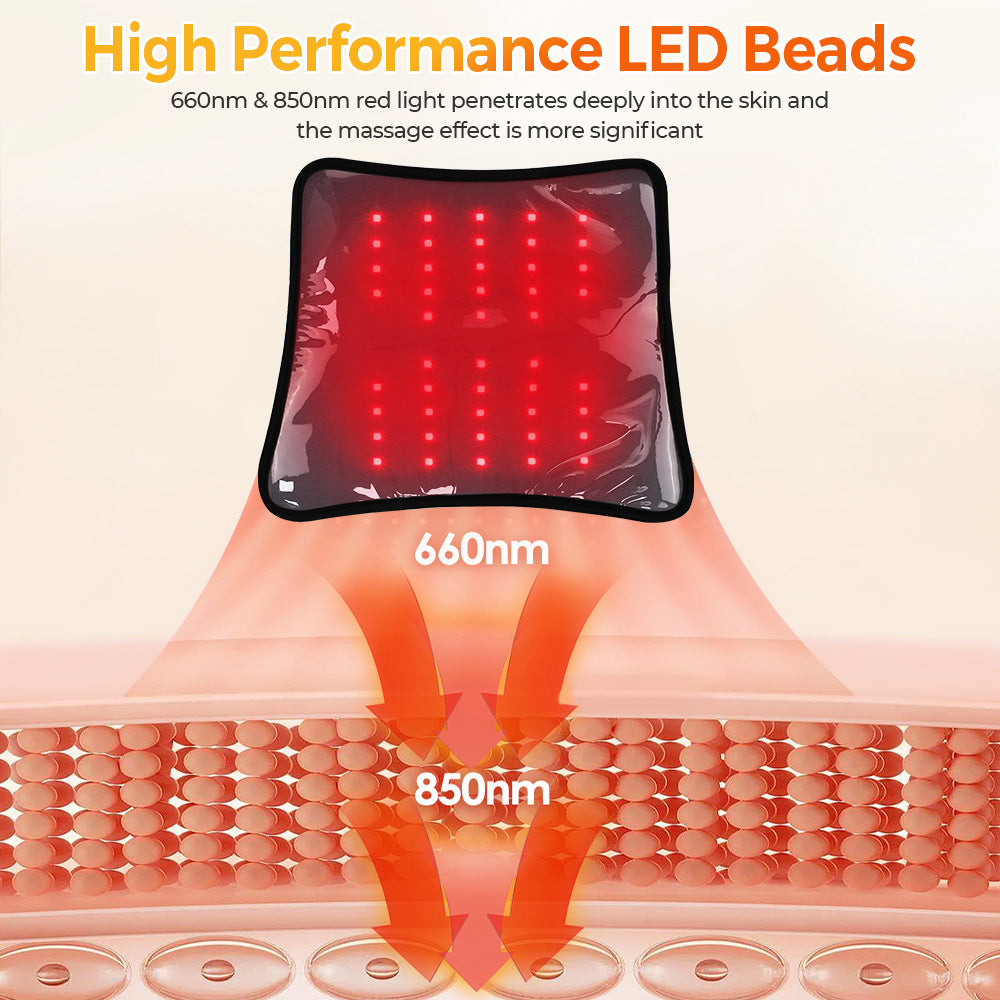QJ™ New Multifunctional Red Light Therapy Belt Heating Massage Leg Knee LED Infrared Light Therapy Pad Wireless Model