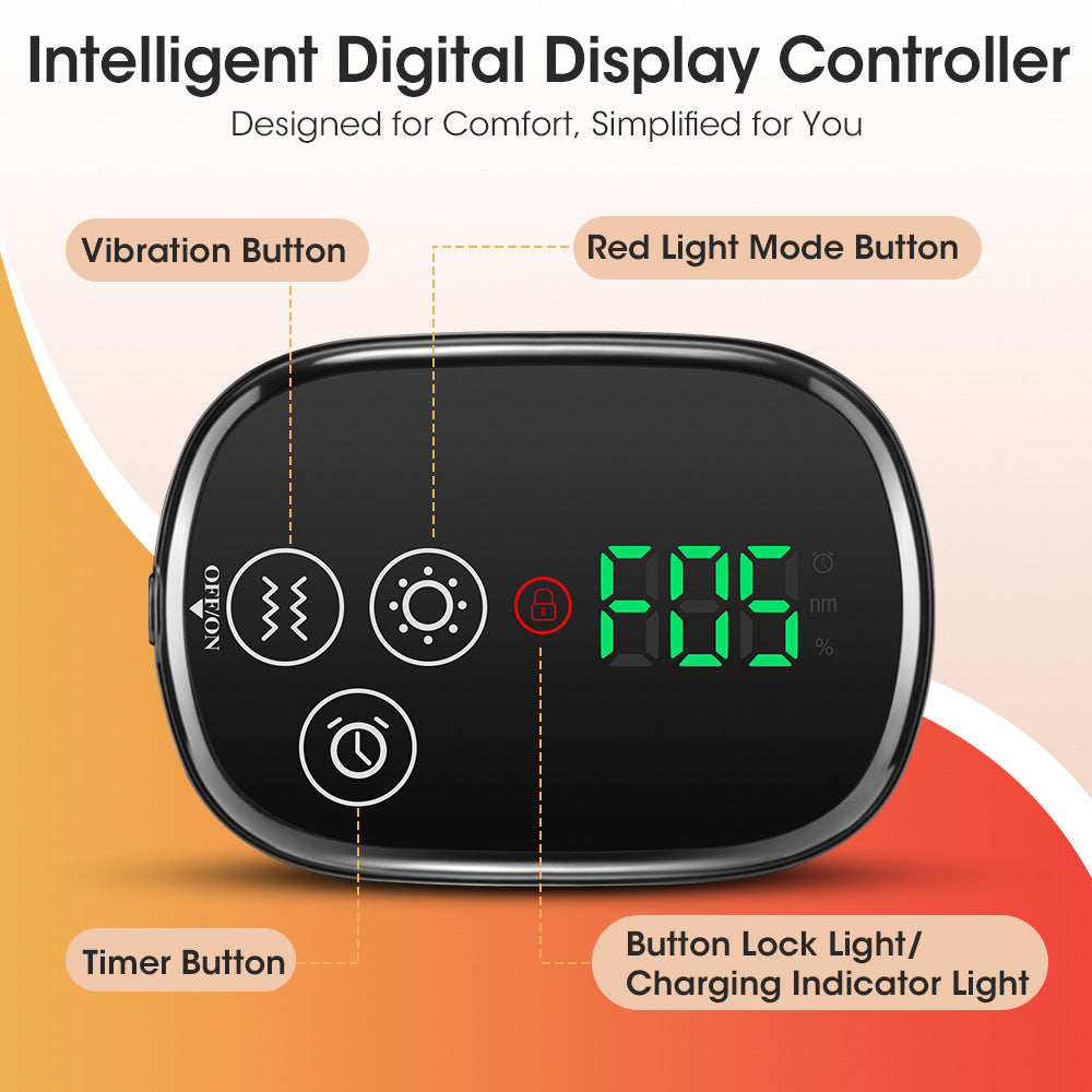 QJ™ Private Model True Red Light Therapy Heating Knee Brace with 42 660nm 850nm Infrared Light Beads for Hot Compress and Massage