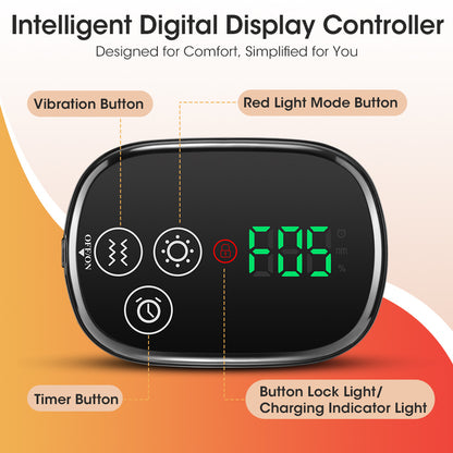 QJ™ Private Model True Red Light Therapy Heating Knee Brace with 42 660nm 850nm Infrared Light Beads for Hot Compress and Massage