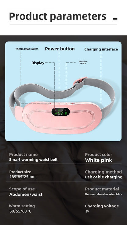 QJ™ Electric Heating Belt for Menstrual Cramps, Menstrual Pain Relief Device, Heating and Massaging Waist Belt for Women