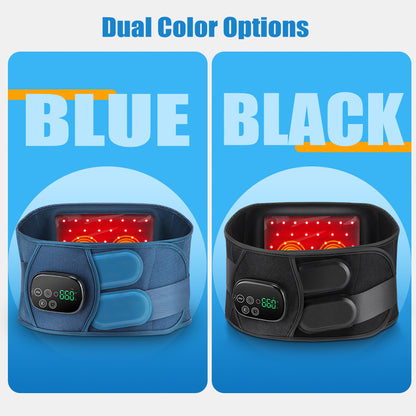 QJ™ Vibration Massage Support Elastic Waist Belt 48 Infrared 660850 Heat Therapy Red Light Waist Belt Physiotherapy